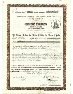 1917 - CERTIFICATO USUFRUTTO 3,50% - DEBITO PUBBLICO...