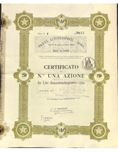 SOC. AUTOTRASPORTI ROMA - UNA AZIONE ROMA 1920