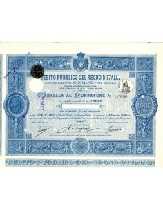 1918 - CONSOLIDATO 5% LIRE 1.000 - DEB. PUBBLICO REGNO...