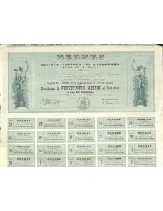 HERMES SOC. ITALIANA PER AUTOMOBILI - 25 AZIONI ROMA 1906