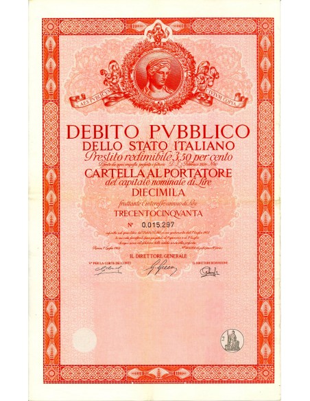 1962 - PRESTITO REDIMIBILE 3,50% CARTELLA 10.000 LIRE - ROMA (rosso)