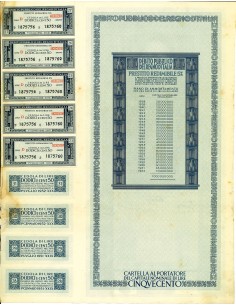 1937 -  PRESTITO REDIMIBILE SERIE D 5% CAPITALE 500 - ROMA 2