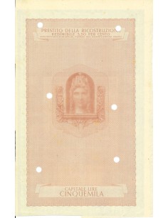 1947 - PRESTITO DELLA RICOSTRUZIONE REDIMIBILE 3,5% -... 2
