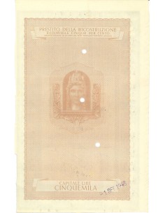 1947 - PRESTITO DELLA RICOSTRUZIONE REDIMIBILE 5% -... 2