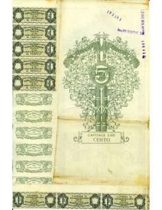 1935 - RENDITA 5% - CARTELLA 100 LIRE - ROMA  (verde) 2