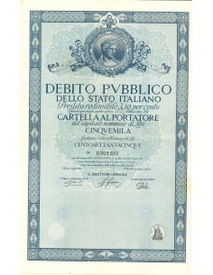 1962 -  PRESTITO REDIMIBILE 3,50 -  LIRE 5.000 3,50 %  (blu)