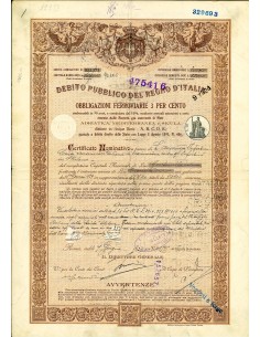 1929 - DEBITO PUBBLICO DEL REGNO D'ITALIA OBBLIGAZIONI...