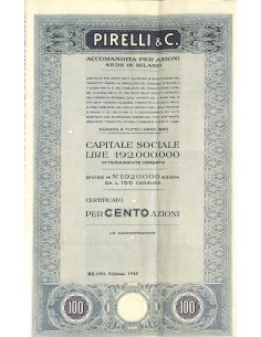 PIRELLI E C. - 100 AZIONI - MILANO 1948