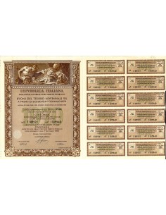 1961 - REPUBBLICA ITALIANA BUONI DEL TESORO NOVENNALI 5%...