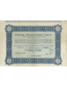 UNIONE PRODUTTORI CALCE - 10 AZIONI - ROMA 1935