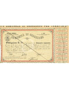 1882 - COMUNE DI ORBASSANO - 1 OBBLIGAZIONE LIRE...