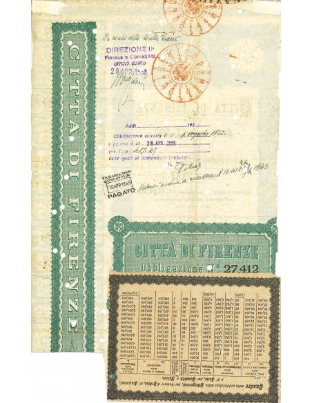 1880 - CITTA' DI FIRENZE OBBLIGAZIONE DI L. 500 3%