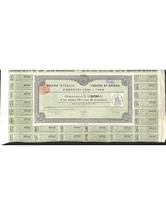 REGNO D'ITALIA COMUNE DI ANCONA - UNA OBBLIGAZIONE 1900