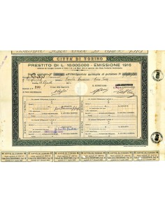 1916 - CITTA' DI TORINO - PRESTITO DI LIRE 10.000.000 -...