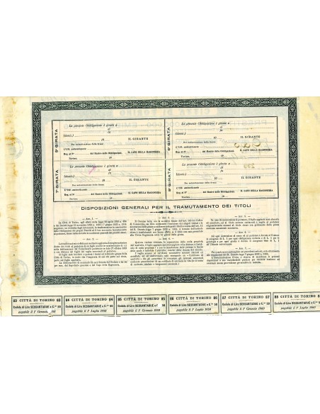 1916 - CITTA' DI TORINO - PRESTITO DI LIRE 10.000.000 - TORINO