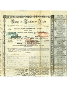 1835 - BANQUE DU TAVOLIERE DE FOGGIA OBBLIGAZIONE DA 500...
