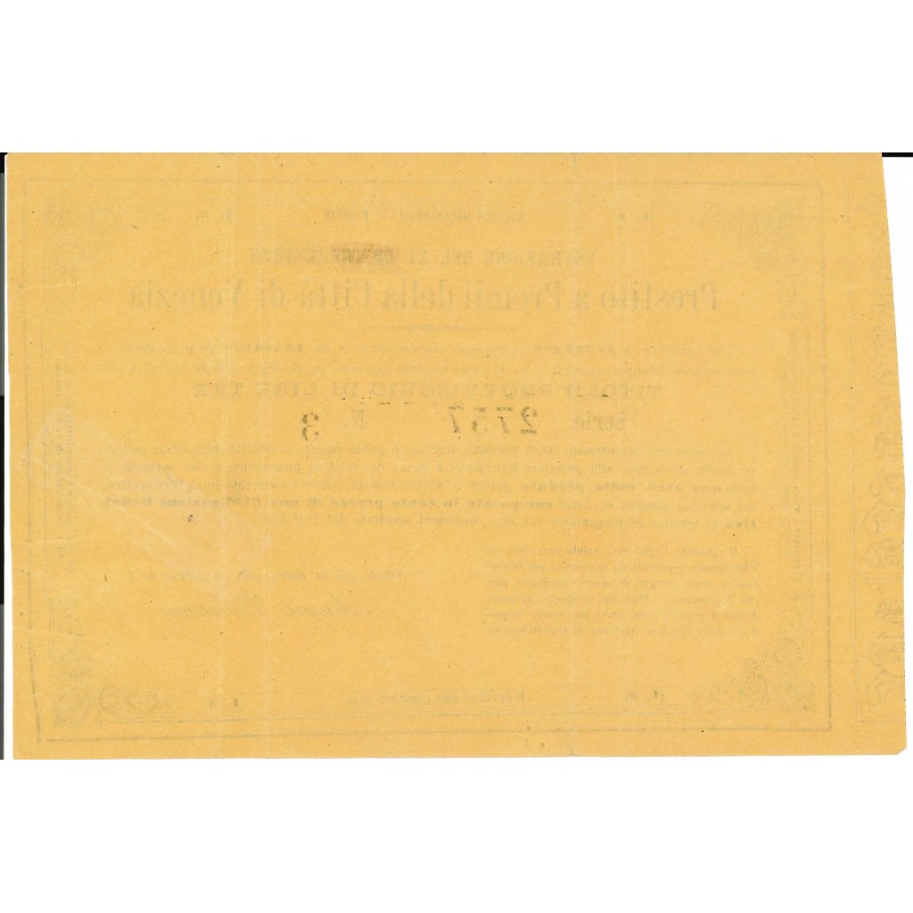 1873 - PRESTITO A PREMII DELLA CITTA' DI...