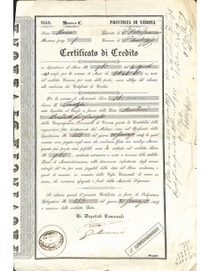 PROVINCIA DI VERONA - COMUNE DI S. AMBROGIO - CERTIFICATO DI CREDITO 1853