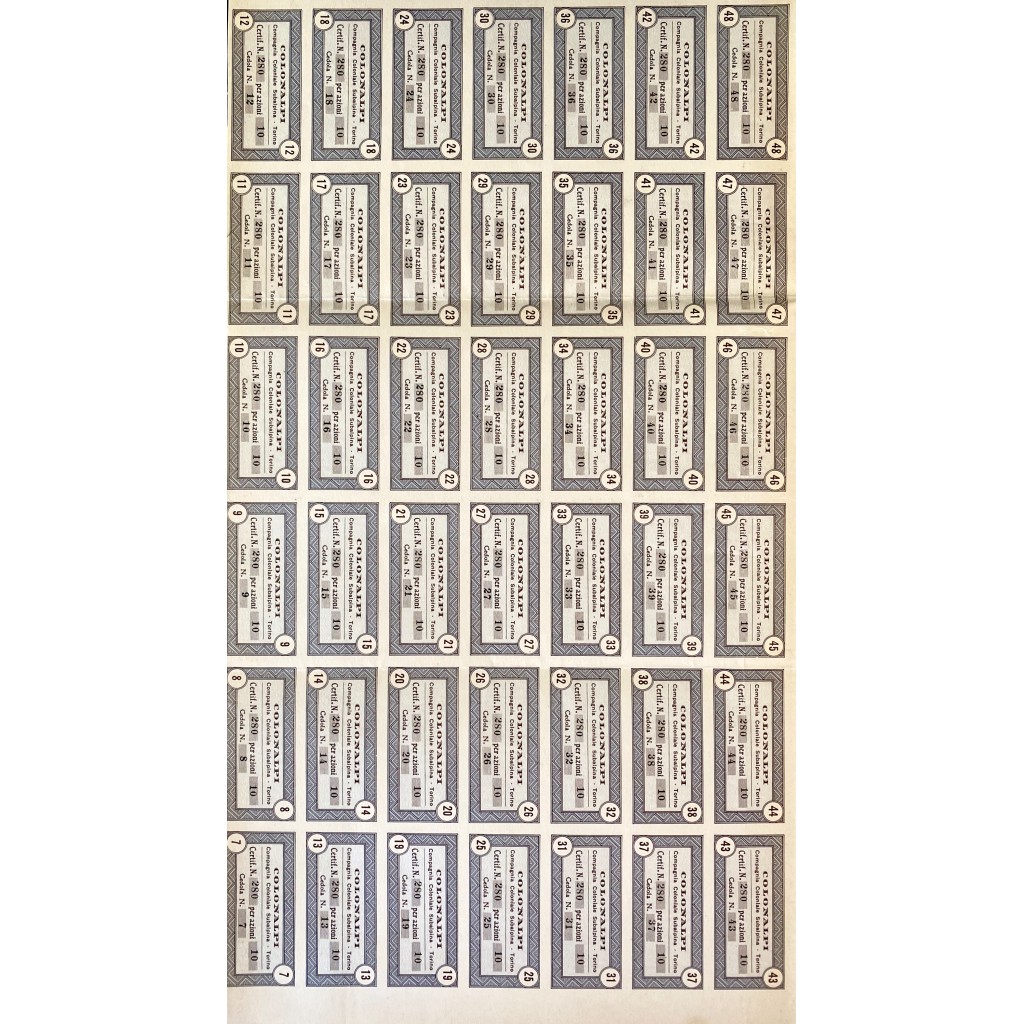 1939 - COLONALPI COMPAGNIA COLONIALE SUBALPINA...