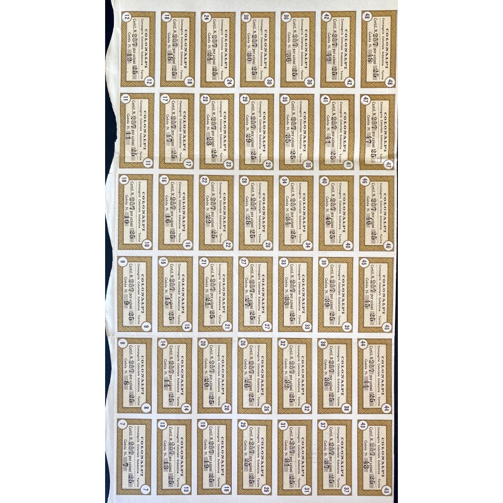 1940 - COLONALPI COMPAGNIA COLONIALE SUBALPINA...