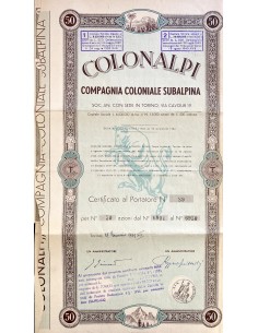 1939 - COLONALPI COMPAGNIA COLONIALE SUBALPINA - 50...