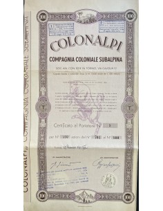 1939 - COLONALPI COMPAGNIA COLONIALE SUBALPINA - 100...