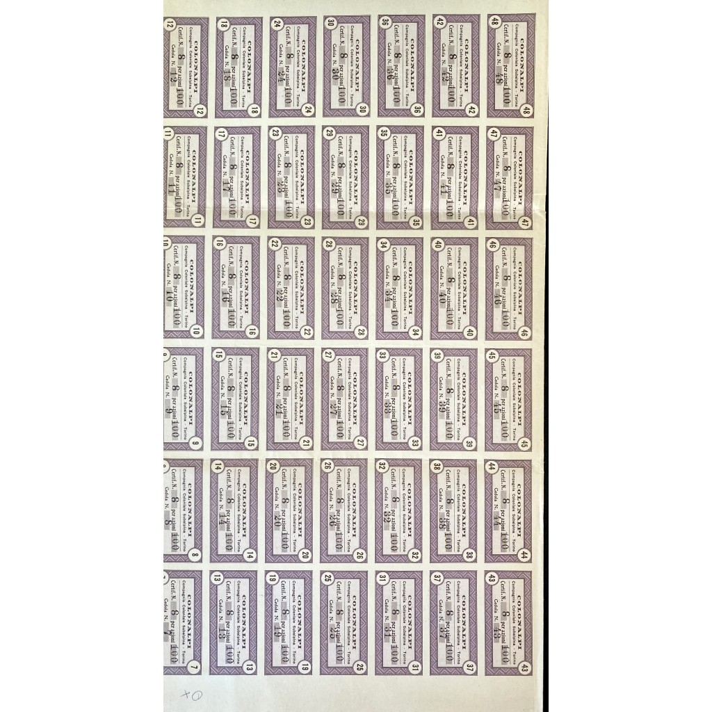 1939 - COLONALPI COMPAGNIA COLONIALE SUBALPINA...