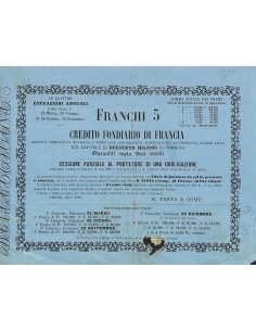 CREDITO FONDIARIO DI FRANCIA - CESSIONE DI 1 FIRENZE 1868