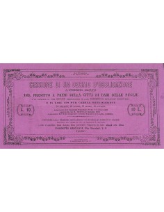 PRESTITO A PREMI DI BARI - CESSIONE DI 1/10 DI 1 OBBLIGAZIONE 1867