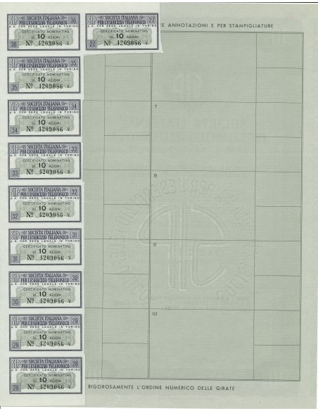1972 - SIP SOCIETA' ITALIANA PER L'ESERCIZIO TELEFONICO - 10 AZIONI - TORINO