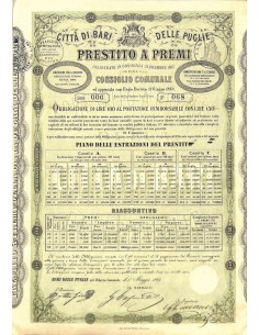 CITTA' DI BARI PRESTITO A PREMI - 1 OBBLIGAZIONE 1869