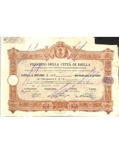 PRESTITO DELLA CITTA' DI BIELLA - 1 OBBLIGAZIONE 1898