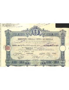 PRESTITO DELLA CITTA' DI BIELLA - 1 OBBLIGAZIONE 1899