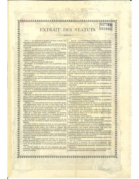 1905 - COMPAGNIE D'ENTERPRISES DE CONDUITES D'EAU - 1 AZIONE LIEGI