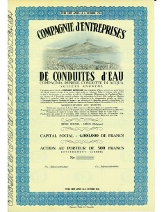 1944 - COMPAGNIE D'ENTREPRISES DE CONDUITES D'EAU 4% -...