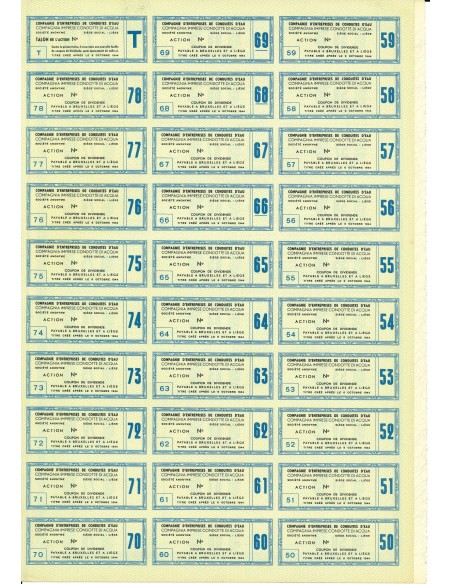 1944 - COMPAGNIE D'ENTREPRISES DE CONDUITES D'EAU 4% - ACTION - NAPOLI