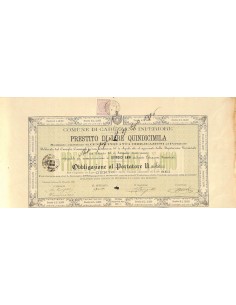COMUNE DI CAREZZANO INFERIORE - 1 OBBLIGAZIONE 1882