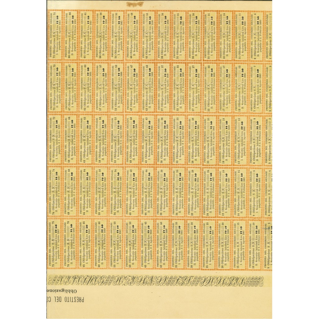 1880 - PRESTITO CONSORZIO GIULIARI PER...