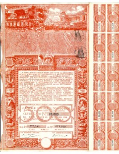 1916 - BANCA ITALIANA DI SCONTO - 10 AZIONI - ROMA