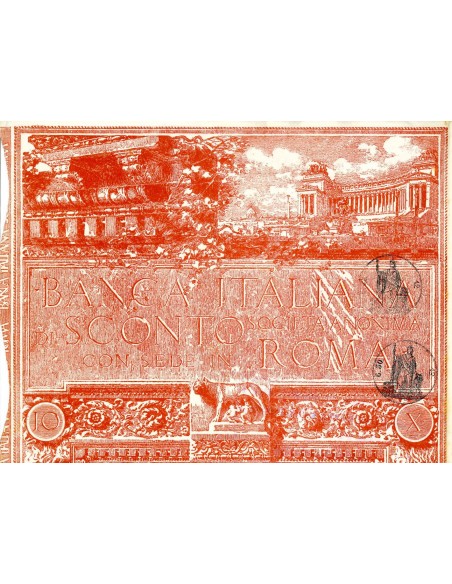 1916 - BANCA ITALIANA DI SCONTO - 10 AZIONI - ROMA