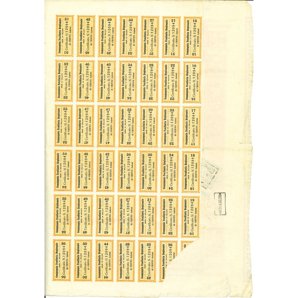 1925 - COMPAGNIA FONDIARIA REGIONALE - 100...