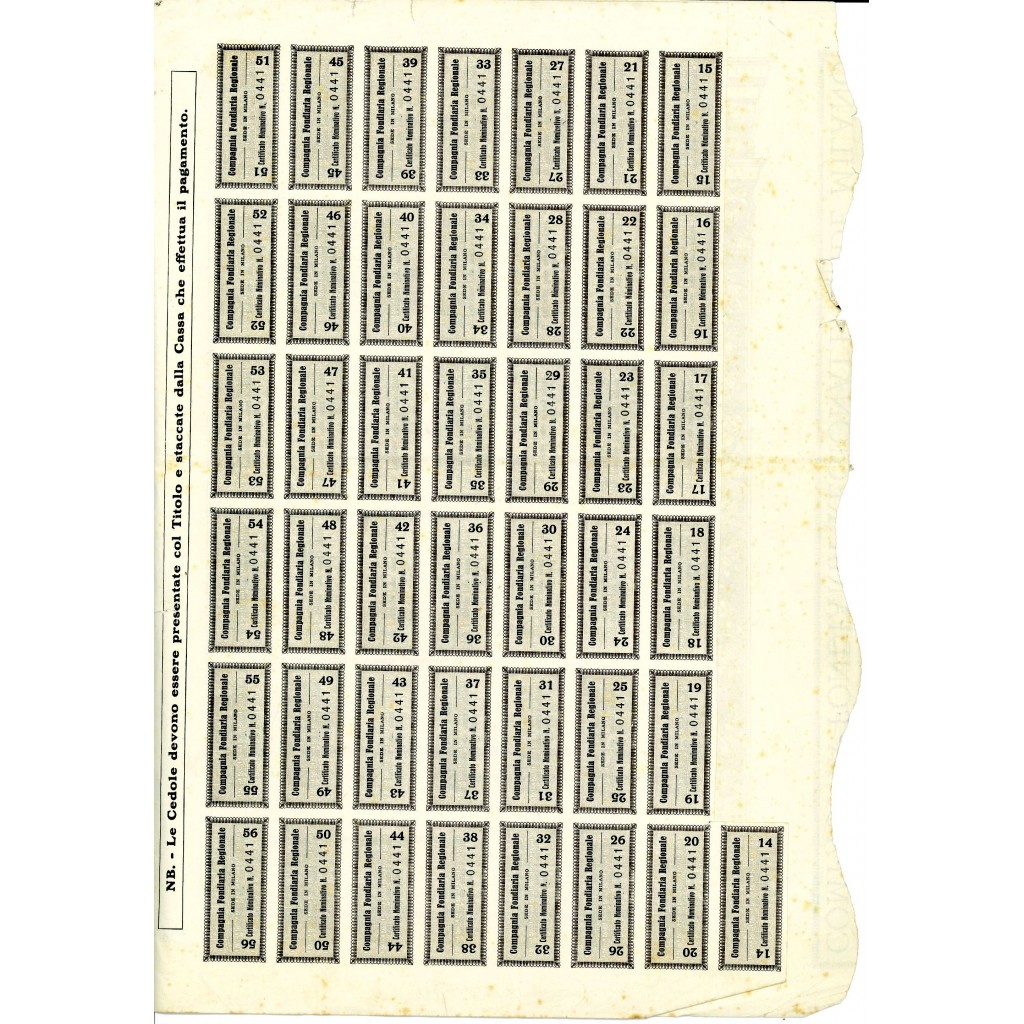 1942 - COMPAGNIA FONDIARIA REGIONALE - 800...