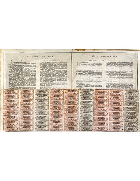 1872 - BANCA ITALO - GERMANICA 1 AZIONE AL PORTATORE - ROMA