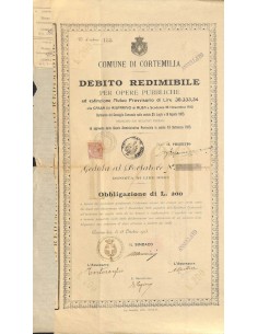 COMUNE DI CORTEMILIA DEBITO REDIMIBILE 1 OBBLIGAZIONE 1915