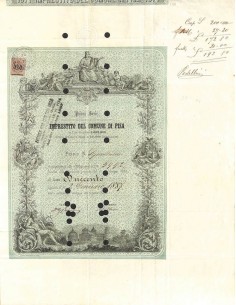 IMPRESTITO DEL COMUNE DI PISA - UNA OBBLIGAZIONE 1872