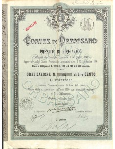 COMUNE DI ORBASSANO - 1 OBBLIGAZIONE 1896