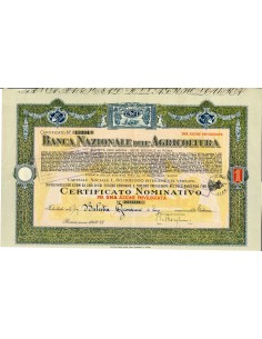 1942 - BANCA NAZIONALE DELL AGRICOLTURA - 1 AZIONI...