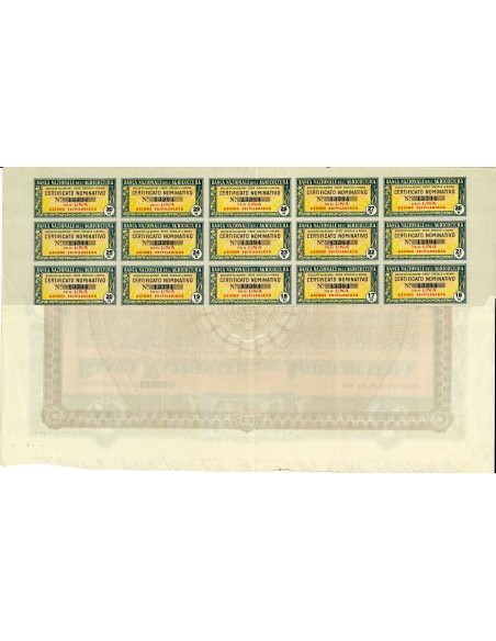 1942 - BANCA NAZIONALE DELL AGRICOLTURA - 1 AZIONI PRIVILEGIATA - ROMA