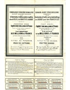 1871 - COMPAGNIA FONDIARIA ROMANA - PRIMA SERIE 10 AZIONI... 2