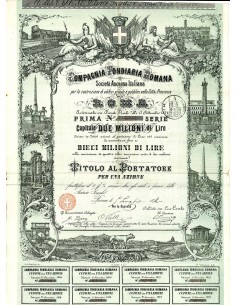 1872 - COMPAGNIA FONDIARIA ROMANA - PRIMA SERIE 1 AZIONE...